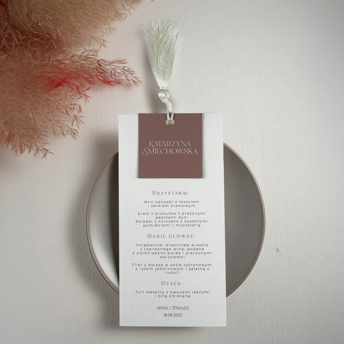 menu papierowe  2w1  ( menu + winietka) wzór 1